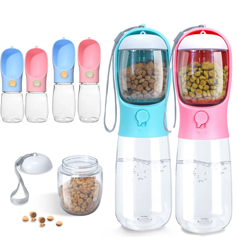 Portable Water Bottle For Dogs with Food Container - Pawsyhome