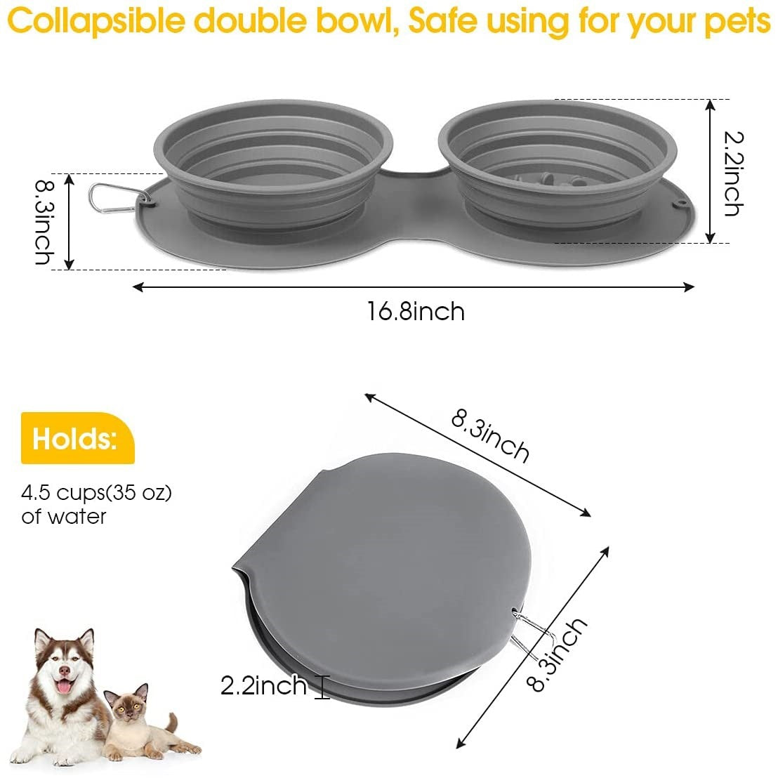 Silicone Foldable Slow Feeding Pet Bowl - Pawsyhome