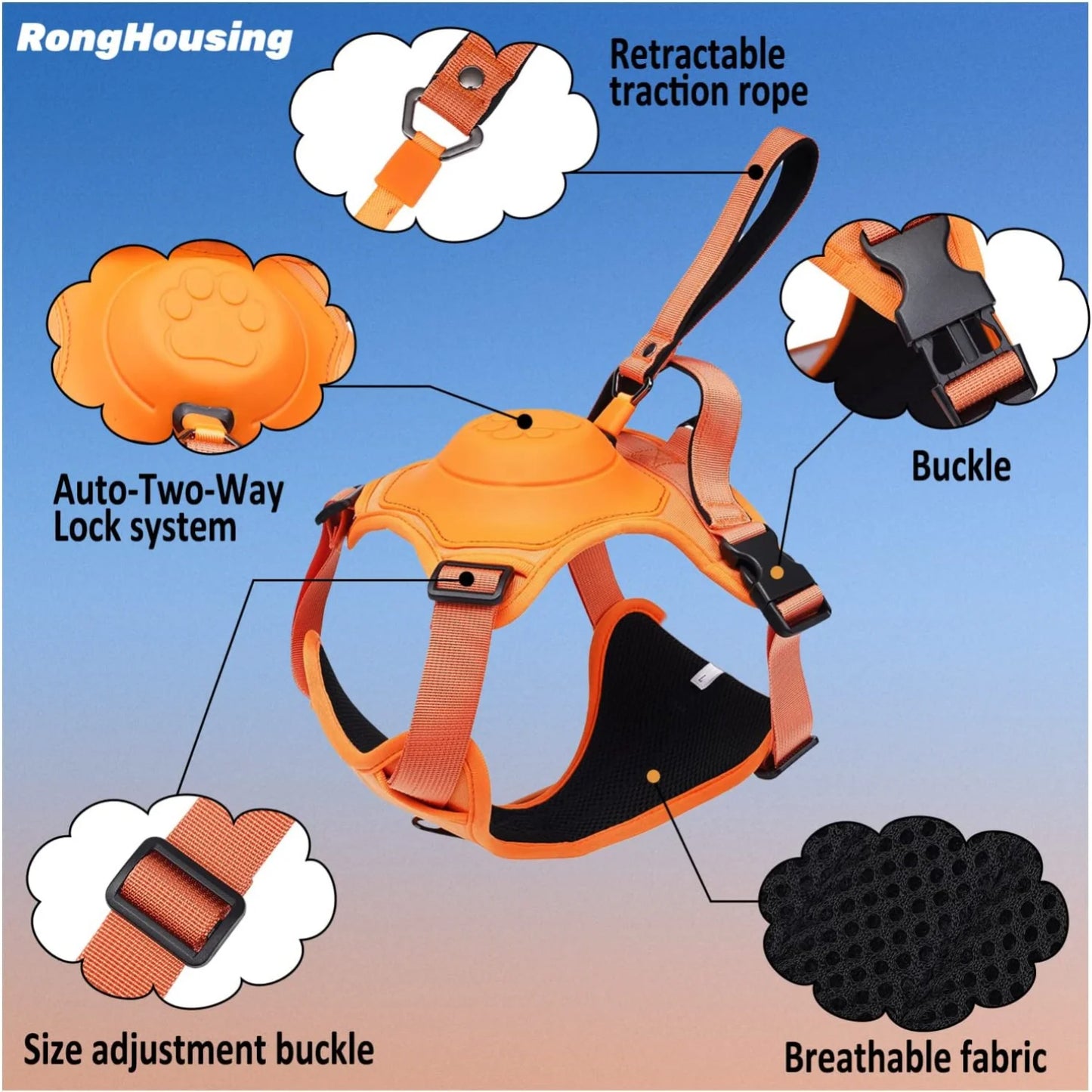 Dog Harness and Automatic Retractable Leash Kit - Pawsyhome