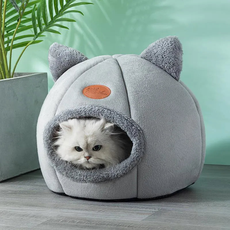 Little Winter Cat Bed Basket Cave - Pawsyhome
