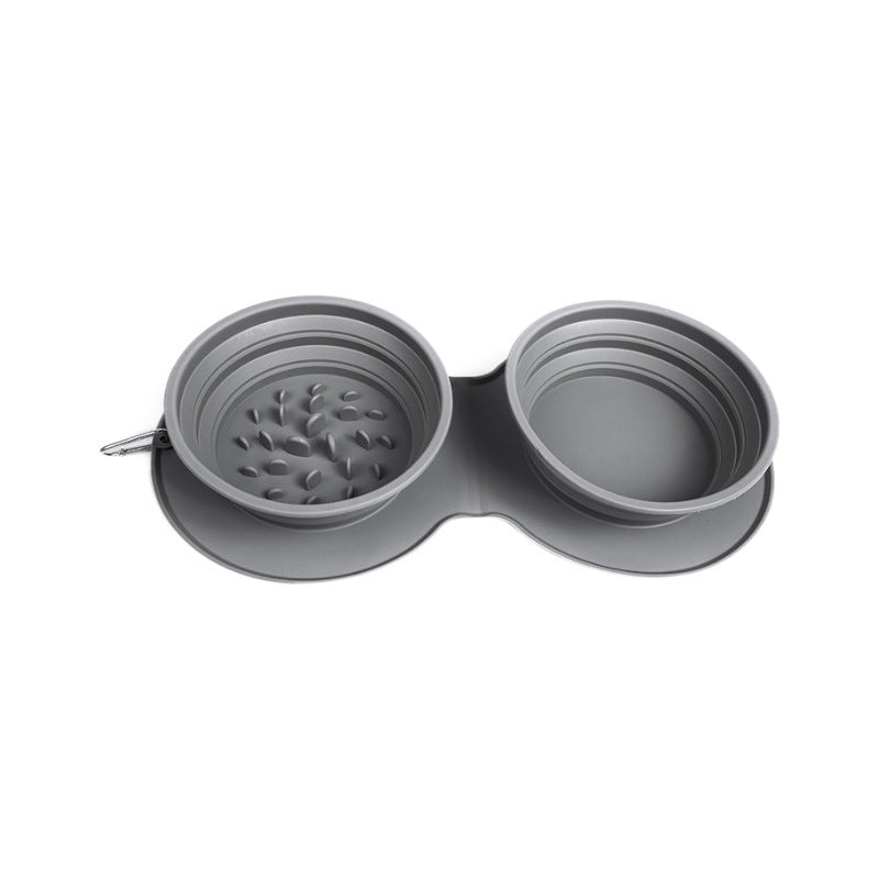 Silicone Foldable Slow Feeding Pet Bowl - Pawsyhome