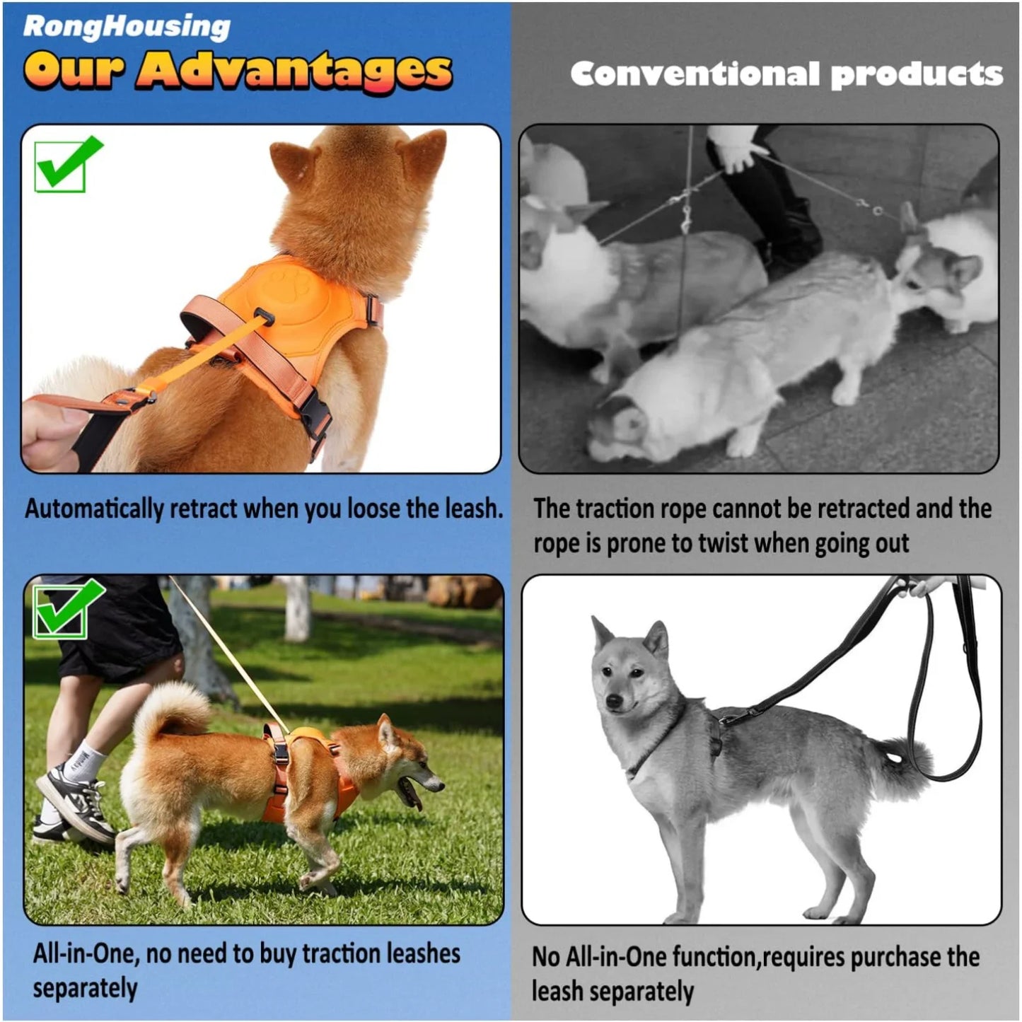 Dog Harness and Automatic Retractable Leash Kit - Pawsyhome