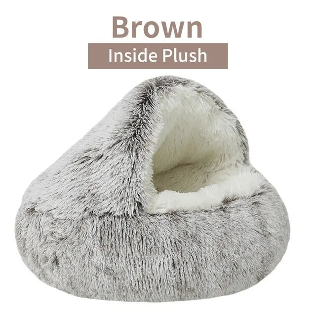 Soft Plush Round Cat Bed - Pawsyhome