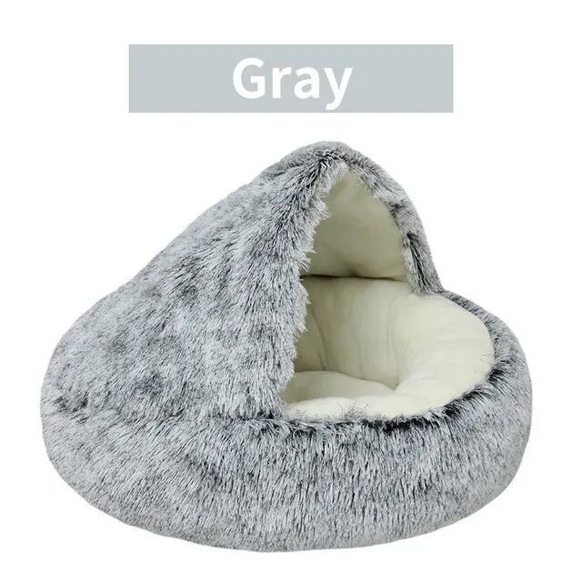 Soft Plush Round Cat Bed - Pawsyhome