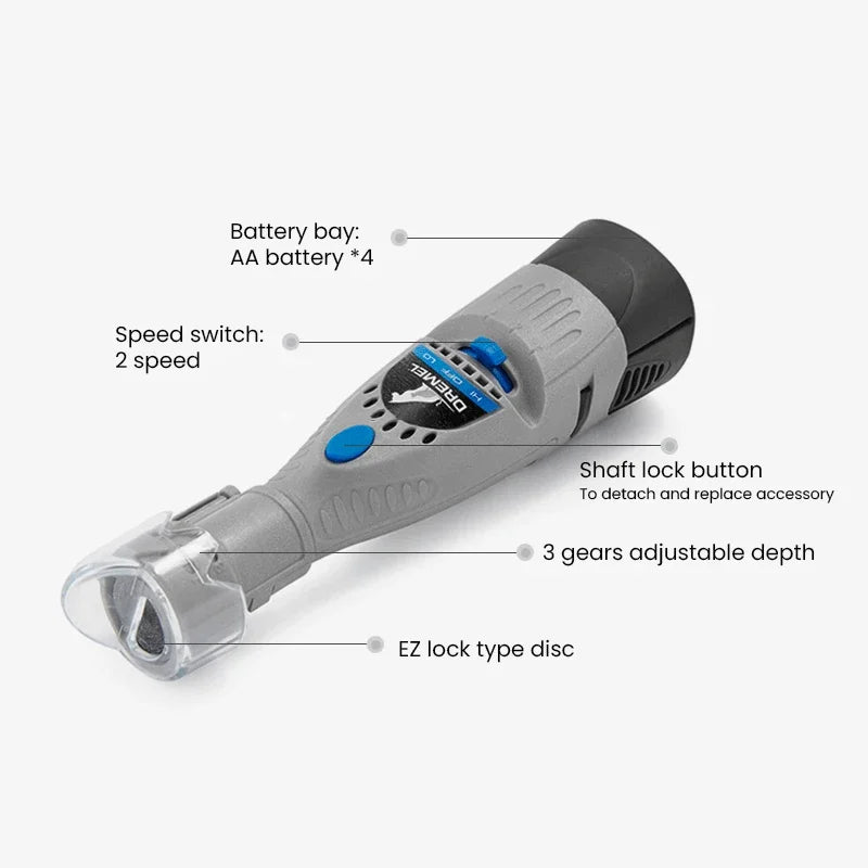 Dremel 7020 PGK Pet Nail Grinder Quiet Electric Dog Nail File Care Set Safety Dog Nail Clippers Trimmers Tools Battery Powered - Pawsyhome