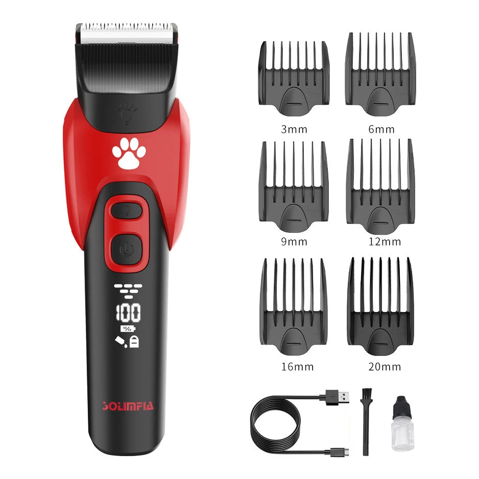 Electric Professional Pet Hair Clipper Big Dog Trimmer Shaver Rechargeable Animal Cats Hair Trimmer Cutting Machine for Sheep - Pawsyhome