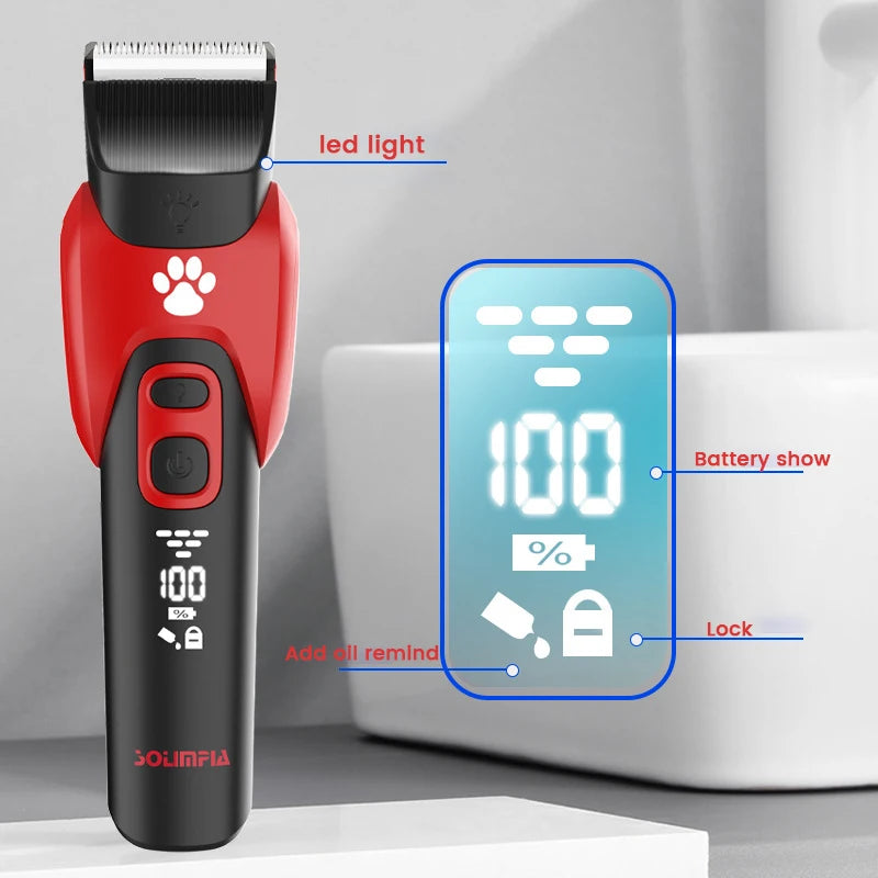 Electric Professional Pet Hair Clipper Big Dog Trimmer Shaver Rechargeable Animal Cats Hair Trimmer Cutting Machine for Sheep - Pawsyhome