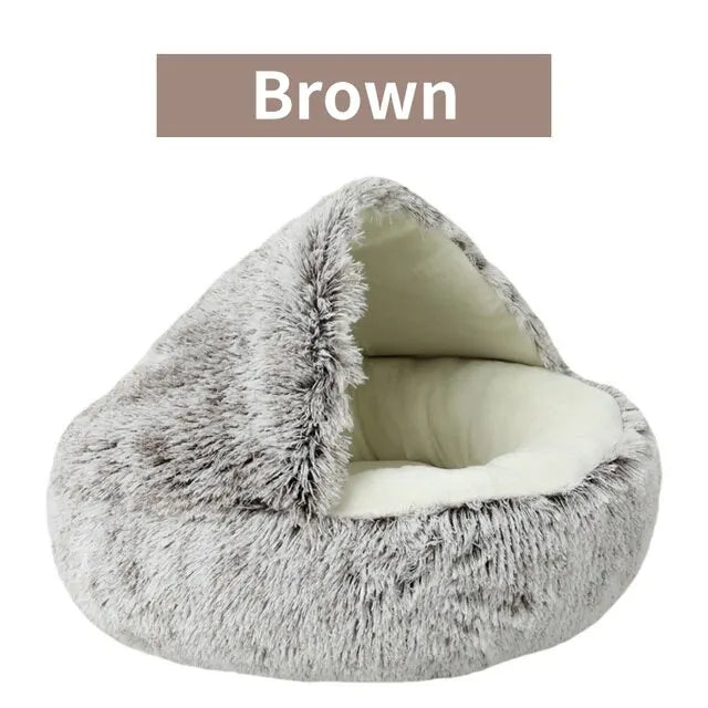 Soft Plush Round Cat Bed - Pawsyhome