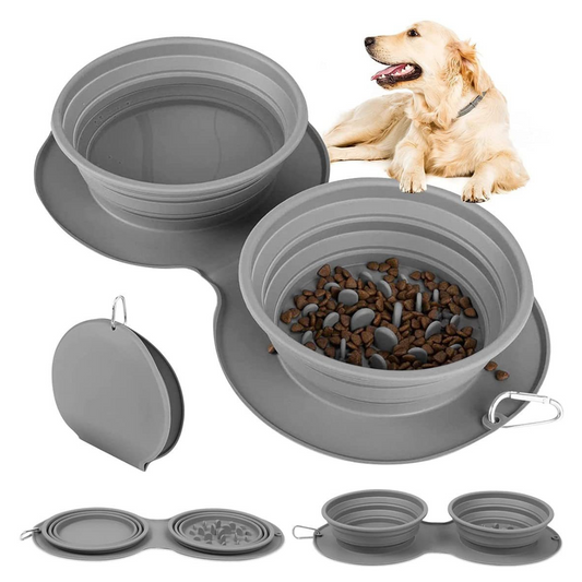 Silicone Foldable Slow Feeding Pet Bowl - Pawsyhome
