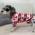 Suéter Navideño para Perros y Gatos Pequeños – Jersey Rojo con Renos y Copos de Nieve