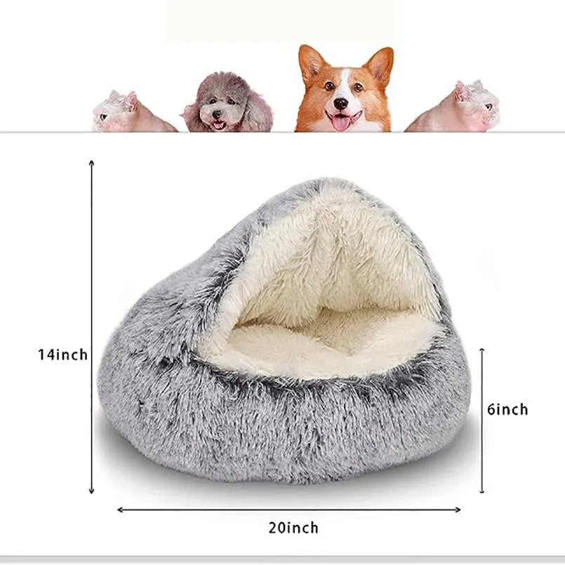 Soft Plush Round Cat Bed - Pawsyhome