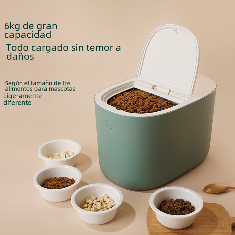 Contenedor Hermético de Alimento para Perros y Gatos con Tapa Sellada - Capacidad 6-8 kg