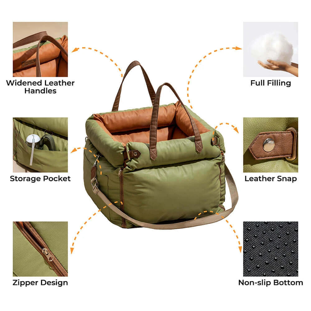 Dog Car Seat Bed with Safety Buckle - Pawsyhome