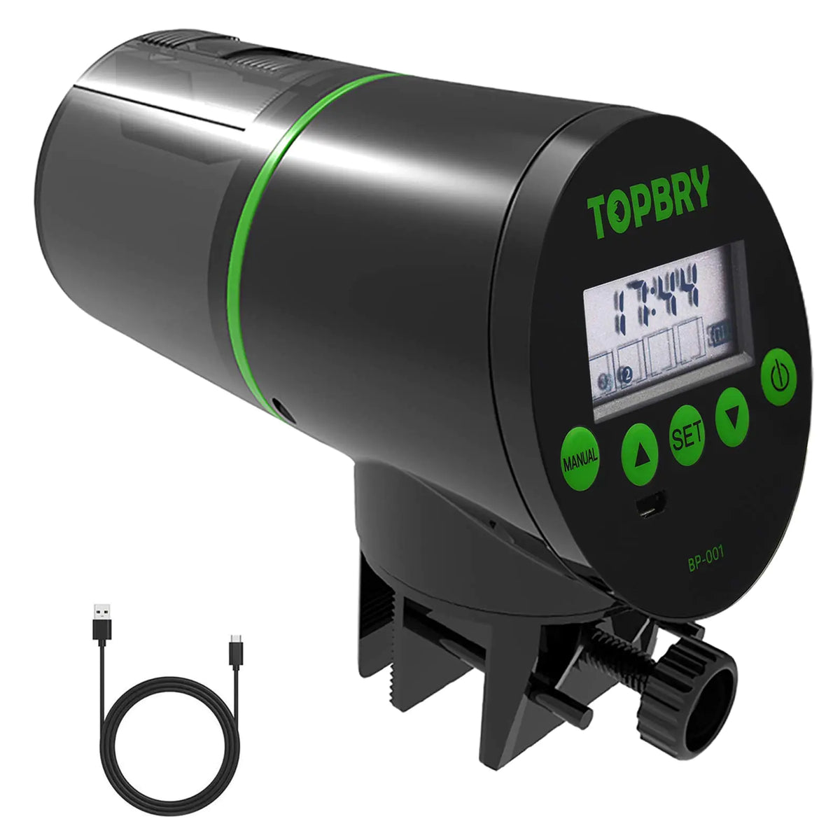 Comedero Automático para Peces 200 ml con Temporizador LCD — Dispensador USB Recargable