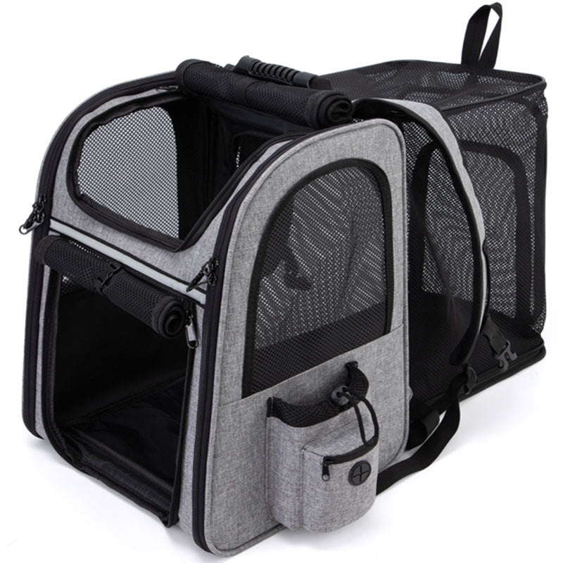 Mochila Transportadora Expandible para Gatos y Perros Pequeños