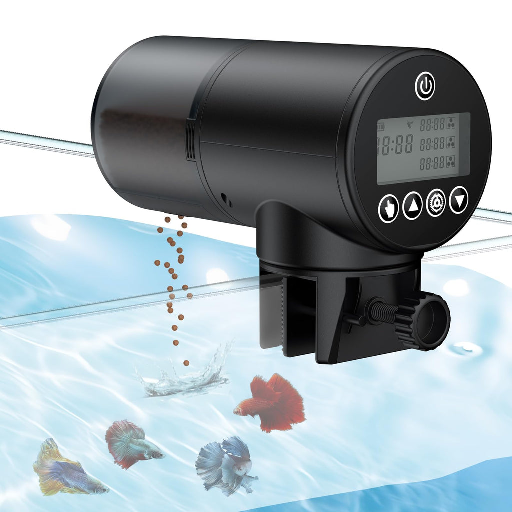 Comedero Automático para Peces 200 ml con Temporizador LCD — Dispensador USB Recargable