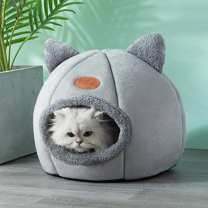 Little Winter Cat Bed Basket Cave - Pawsyhome