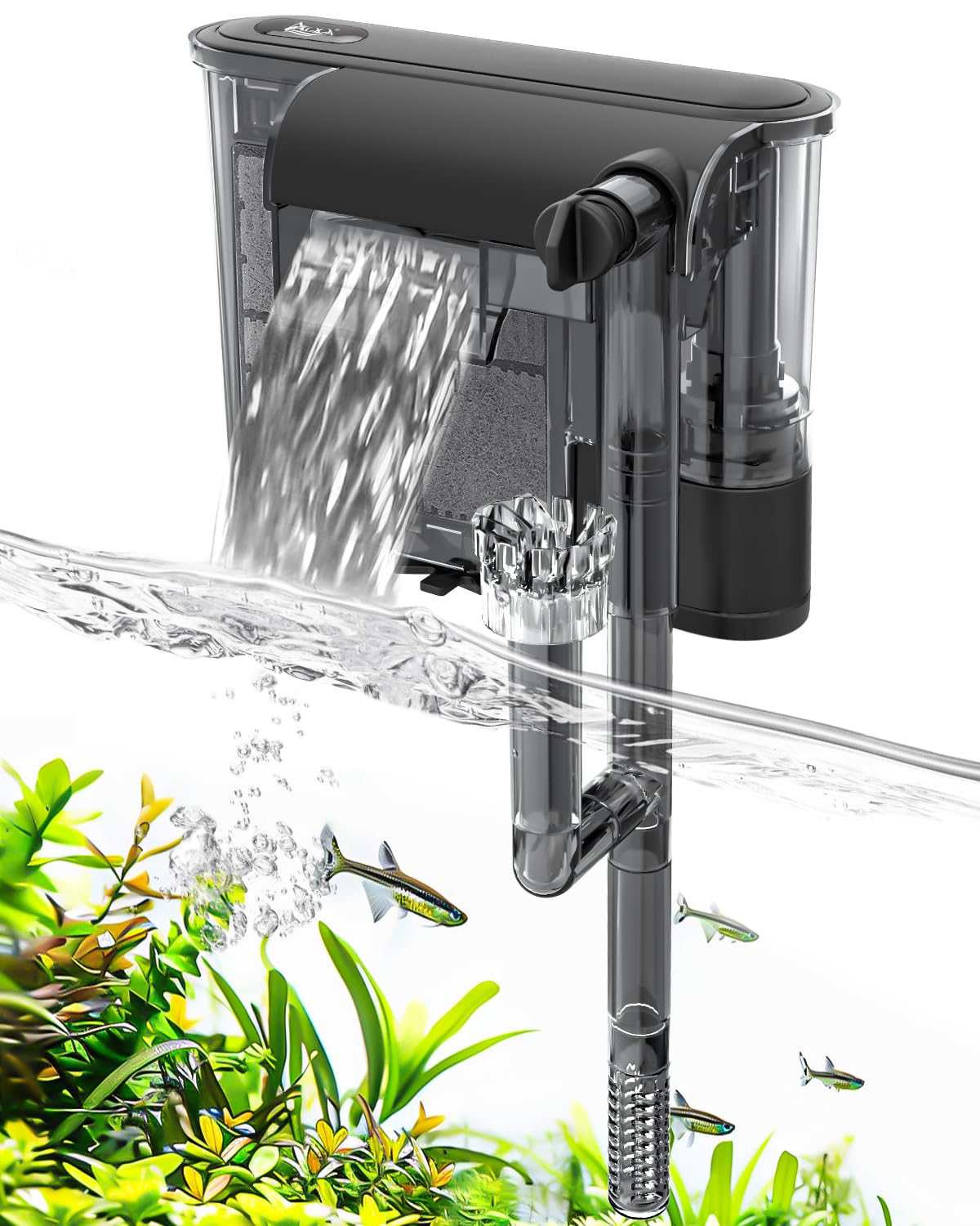 Filtro Colgante Tipo Cascada para Acuario de 5 a 8 Galones con Skimmer y Carbón Activado