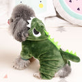 Disfraz de Dinosaurio de Felpa Suave para Perros y Gatos