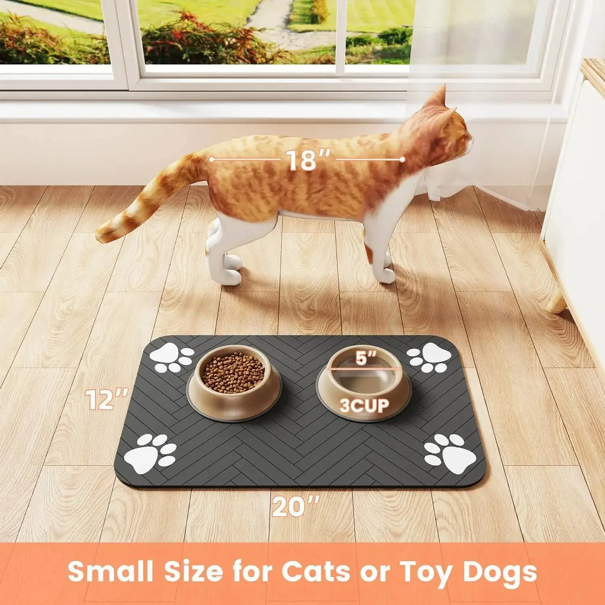 Absorbent Waterproof Pet Feeding Mat for Dogs & Cats