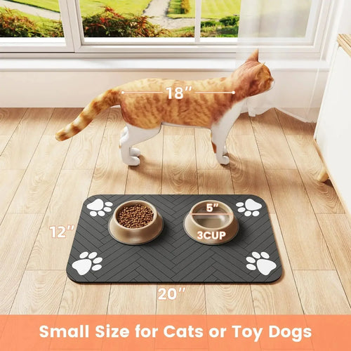 Absorbent Waterproof Pet Feeding Mat for Dogs & Cats