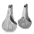 Bolso Sling Transportador para Perros y Gatos Pequeños - Bandolera de Viaje Gris Claro