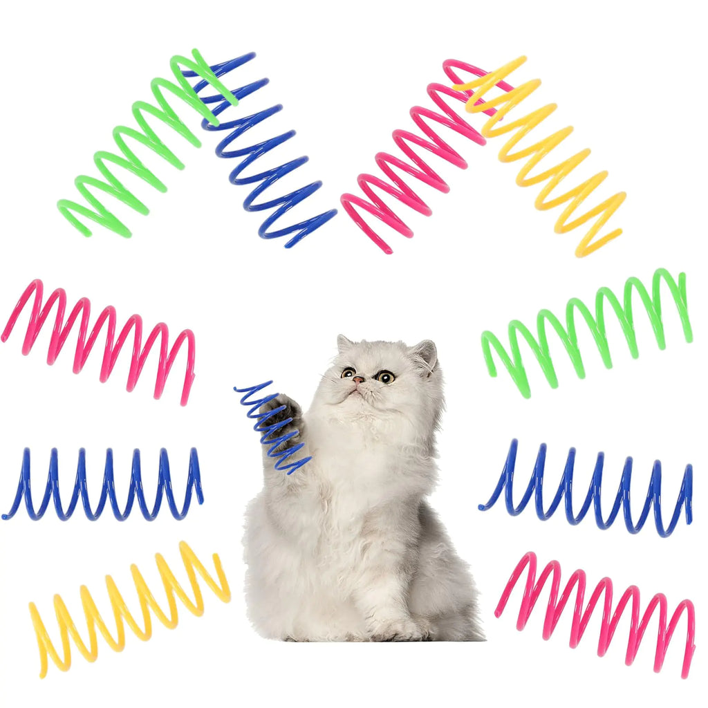 Set de 12 Resortes Espirales para Gatos — Juguetes Interactivos de Rebote