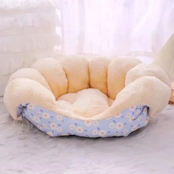 Cat Bed PlushNest Blue