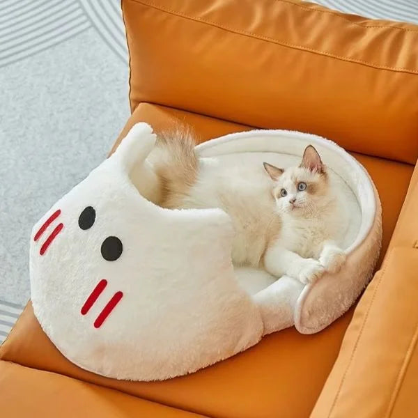 Cat Bed SnugglePod White