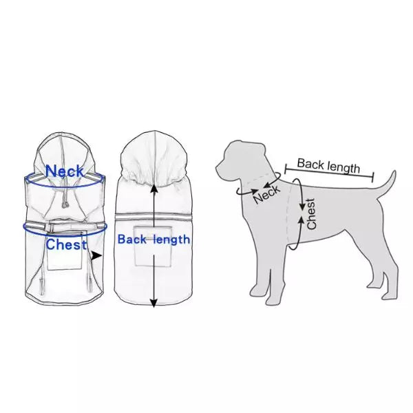 Dog Raincoat DryPaws Size
