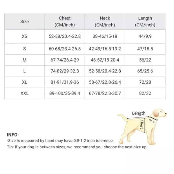 Dog Raincoat StormPaw Size
