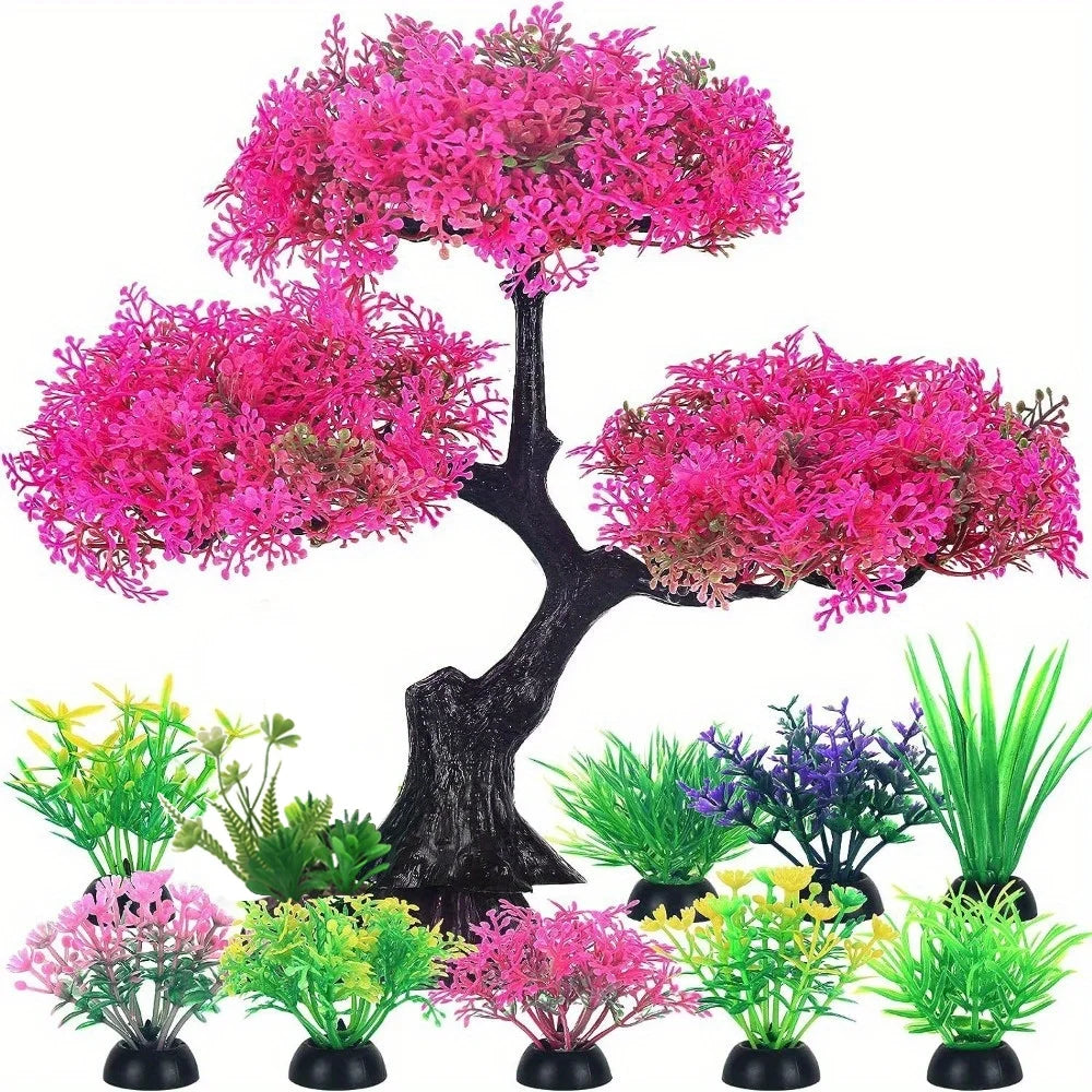 Pack de 10 Plantas Artificiales Realistas para Acuario