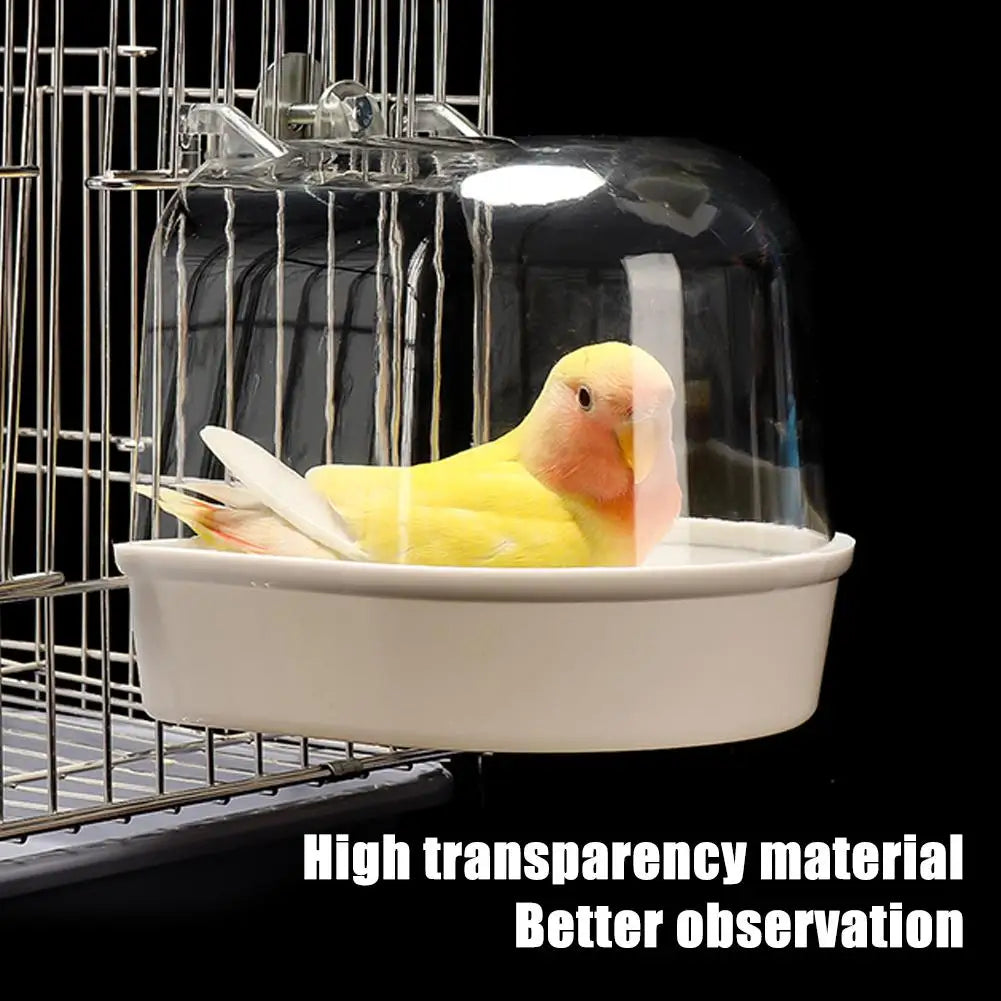 Bañera Colgante Transparente para Aves
