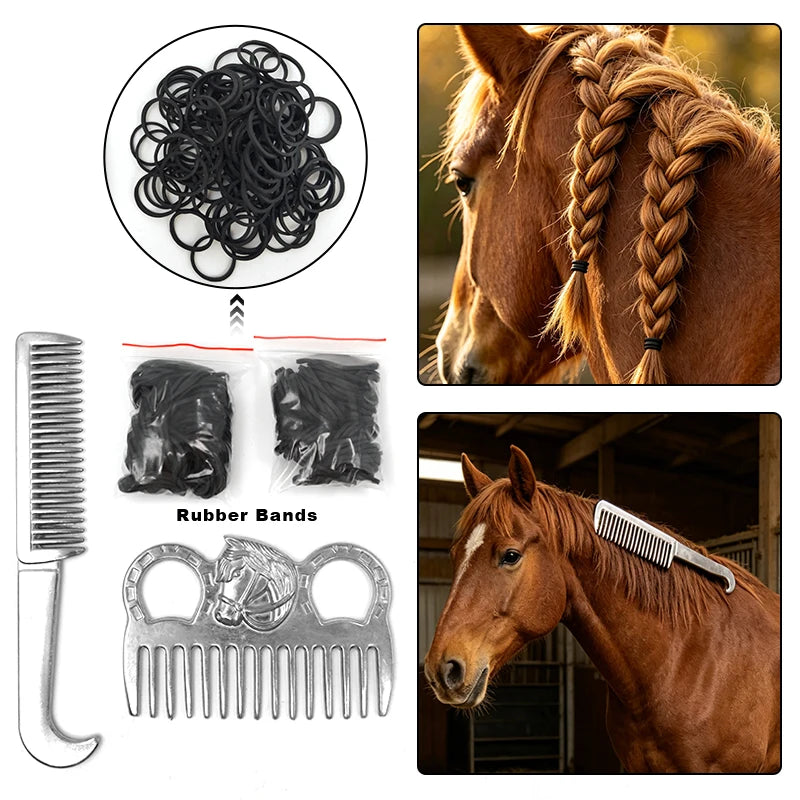 Kit de Cepillo Desenredante para Crin y Cola de Caballo
