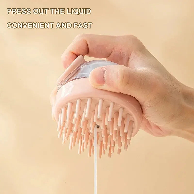 Dog Shower Brush Pet Dog Grooming Massage Bath Cleaning Brush with Shampoo Dispenser for Long Hair Dogs and Cats Shower - Pawsyhome