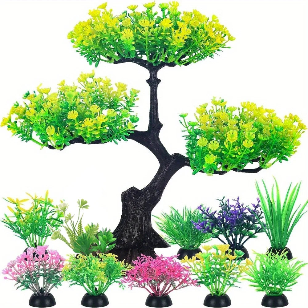 Pack de 10 Plantas Artificiales Realistas para Acuario