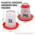 Comedero y Bebedero Automático 3kg+3L para Gallinas y Aves de Corral