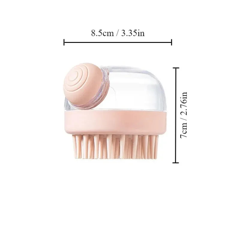 Dog Shower Brush Pet Dog Grooming Massage Bath Cleaning Brush with Shampoo Dispenser for Long Hair Dogs and Cats Shower - Pawsyhome