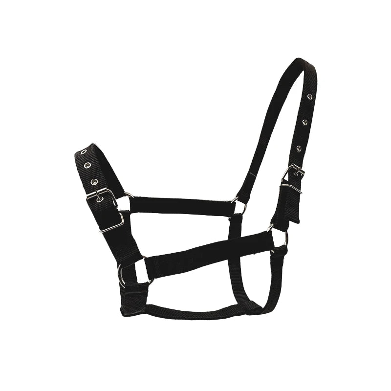 Cabezada de Nylon Ajustable para Caballo con Cuerda Guía