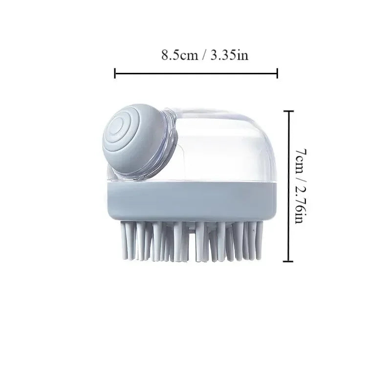 Dog Shower Brush Pet Dog Grooming Massage Bath Cleaning Brush with Shampoo Dispenser for Long Hair Dogs and Cats Shower - Pawsyhome