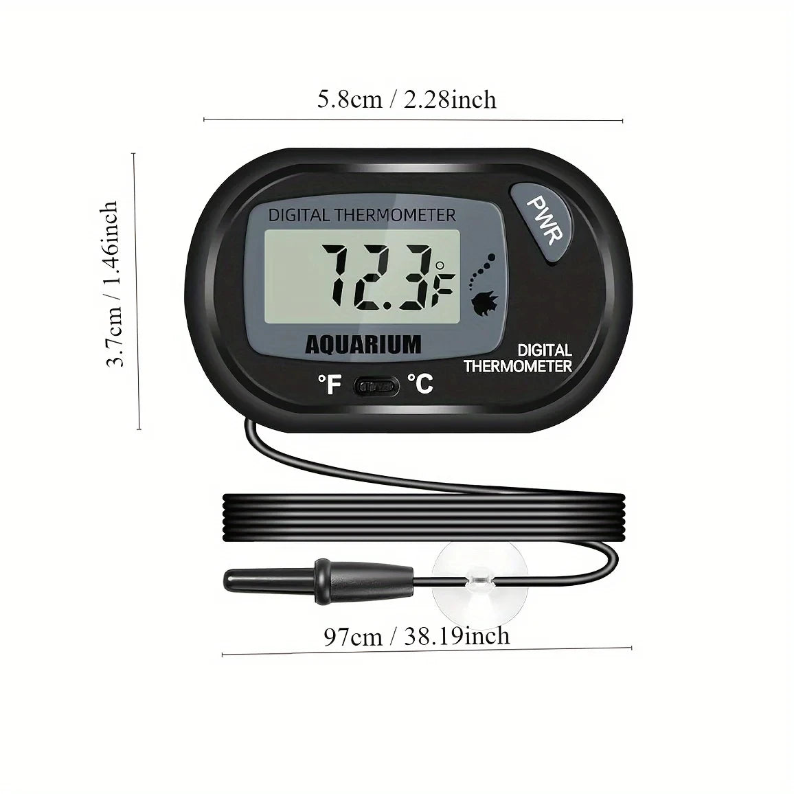 Termómetro Digital LCD para Acuario con Ventosa