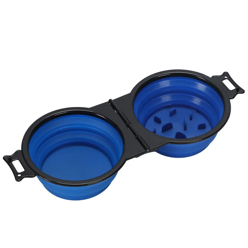 Comedero Plegable Doble 2-en-1 para Viaje