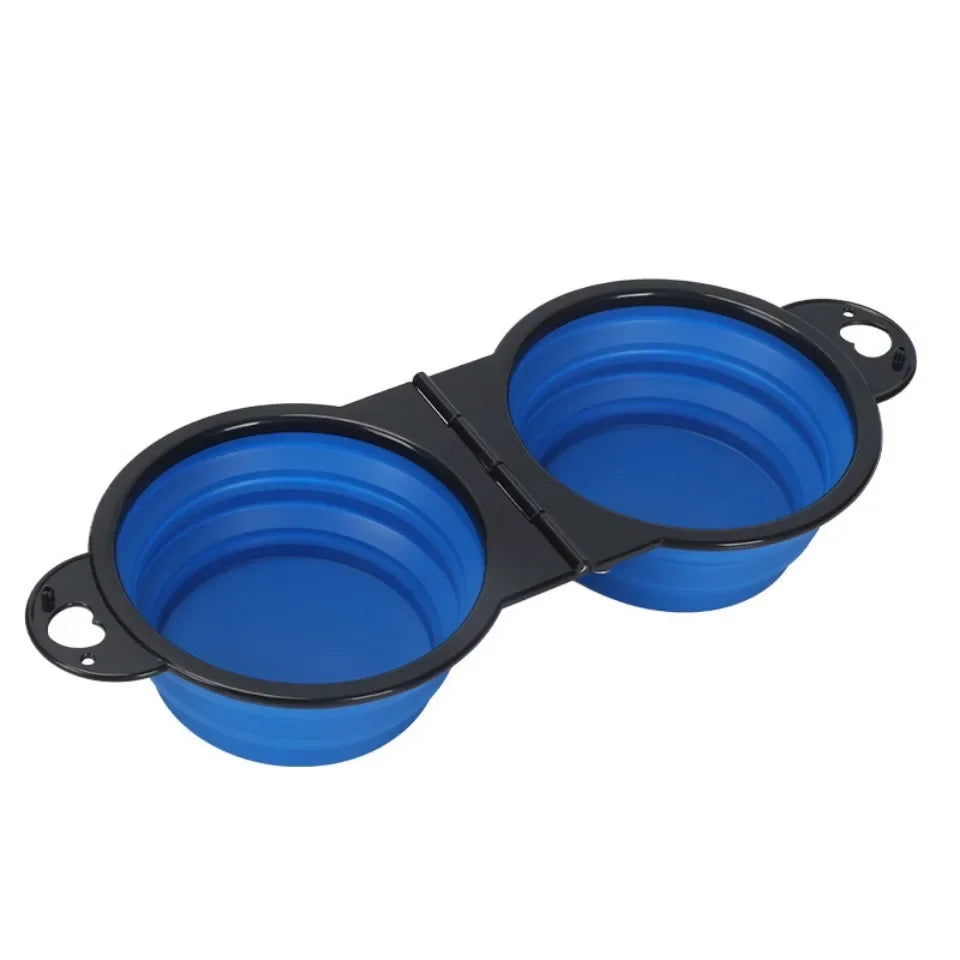 Comedero Plegable Doble 2-en-1 para Viaje