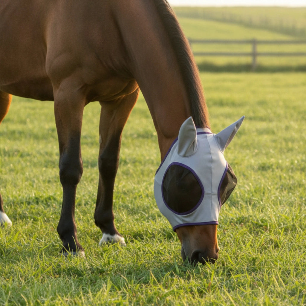 Máscara Anti-Moscas con Orejas para Caballos – Malla Transpirable con Protección UV