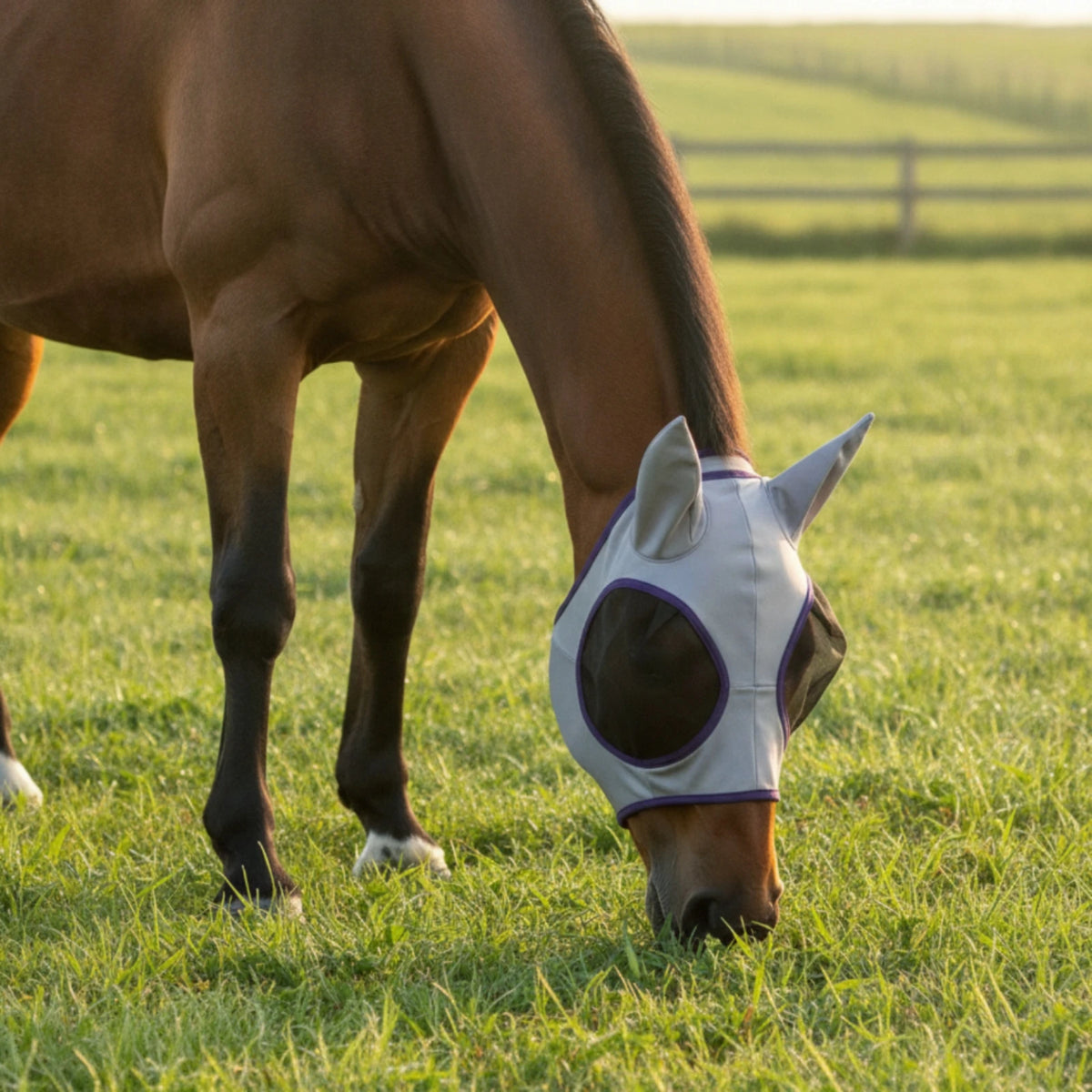 Máscara Anti-Moscas con Orejas para Caballos – Malla Transpirable con Protección UV