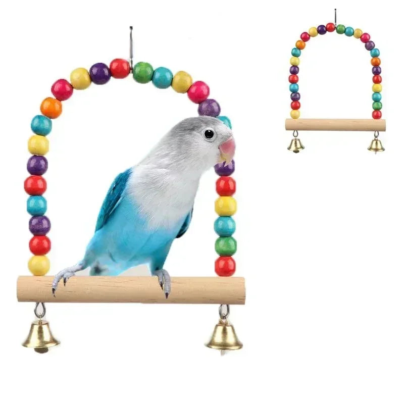 Columpio de Madera para Loros y Aves
