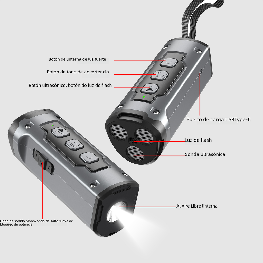 Ultrasonic Dog Repeller with Flashlight