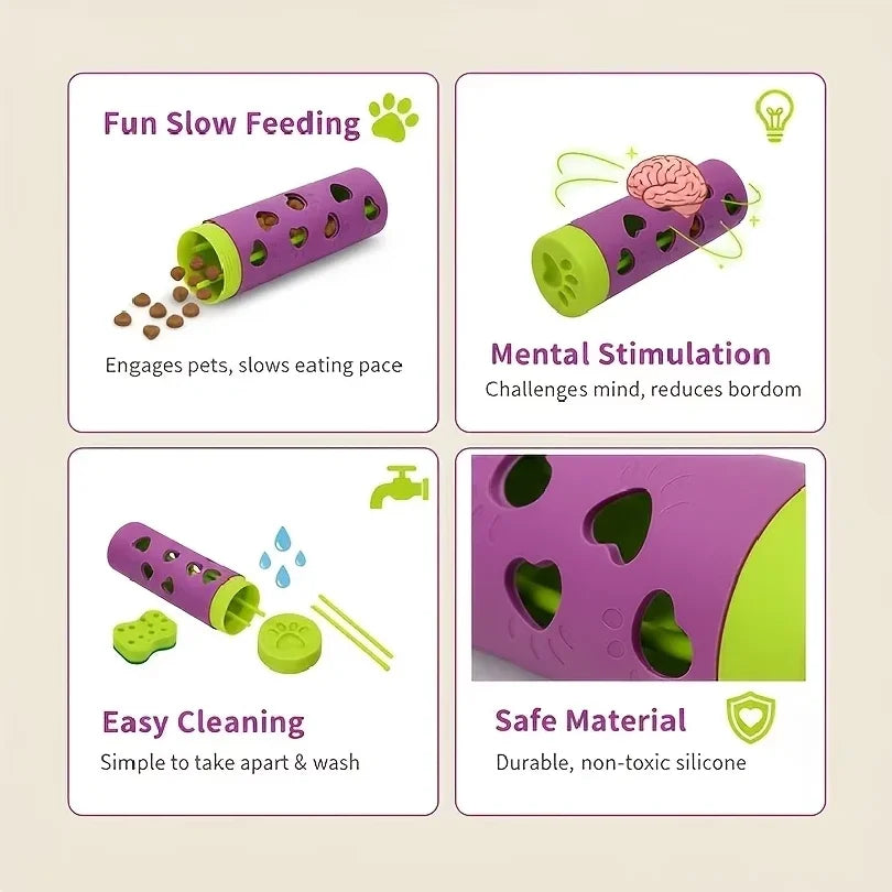 Interactive Slow Feeder Treat Dispenser for Dogs &amp; Cats