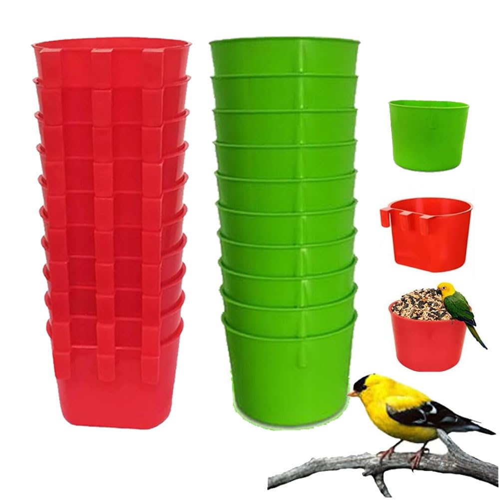 Copas Comedero y Bebedero para Jaula de Aves y Gallinas – Pack de 20