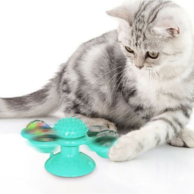 Windmill Rotating Cat Toy with Catnip